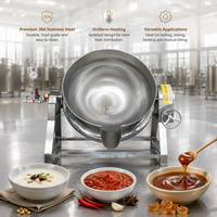 Marmite de cuisson industrielle à double enveloppe, électrique et à gaz, avec agitateur, pour la cuisson de produits alimentaires, lait et confiture