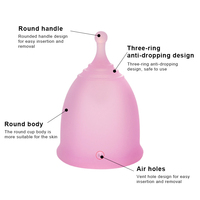 Precio de fábrica Color personalizado OEM ODM Copas menstruales Grado médico Silicona Orgánica Diva Period Cup Disco Esterilizador Copa menstrual
