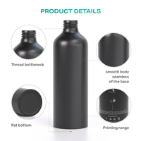 Bouteille en aluminium noir mat personnalisée 100ml 250ml 500ml, bouteille à pompe en aluminium pour shampoing, après-shampoing, lotion avec logo OEM