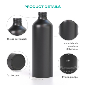 Prix de gros 100ml 250ml 500ml Flacon pulvérisateur rond <span class=keywords><strong>noir</strong></span> mat en aluminium pour shampooing Flacon pompe mat - Product Image 4