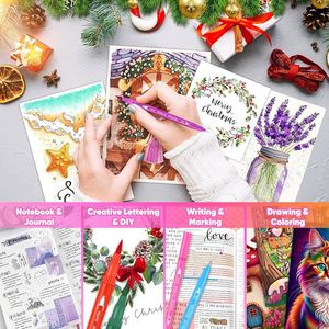 Marqueurs à double pointe KHY, stylos pinceaux, 36 marqueurs <span class=keywords><strong>aquarelle</strong></span>, stylos peinture, cadeaux de Noël pour adolescents, stylo coloré pour livres de coloriage pour adultes - Product Image 5