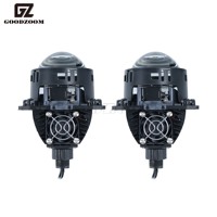 GOODZOOM Installation avec perte 3 pouces Bi LED Project Lens Phare Billed Lentilles de voiture Lampe de voiture Système d'éclairage automobile Phares 124W