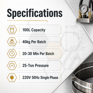Máquina Eléctrica Comercial para Prensar Cera de Abejas de 100L de Volumen, para una Separación Eficiente de Cera de Abejas Vieja - Product Image 4