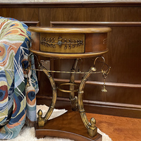 Console de salon en bois de bouleau massif de style européen, peinte à la main, design antique, couleur personnalisée, meubles de maison en métal