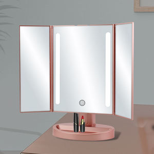 <span class=keywords><strong>2025</strong></span> thiết kế mới có thể gập lại Double Sided Gương trang điểm đầy đủ ánh sáng ba màu LED Vanity bảng miễn phí đứng gương - Product Image 6
