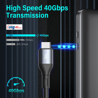 Kabel USB 4.0 Tipe-C ke Tipe-C Terbaru dengan Pelindung Anyaman, Pengisian Cepat 3A, Konektor Berlapis Nikel, Fleksibel dan Tahan Lama