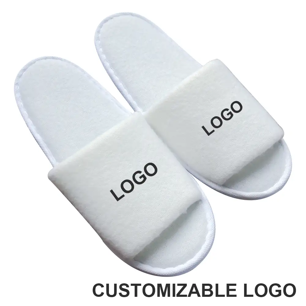 Cinco Estrellas antideslizante lavable desechables cubierta personalizada blanco personalizado Waffle tejido zapatillas de Hotel