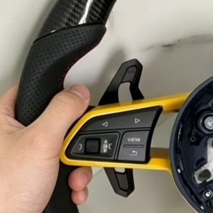 Volant en fibre de carbone jaune en promotion pour <span class=keywords><strong>Audi</strong></span> A3 A4 A5 A6 A7 A8 R8 A4 B8 C7 B6 RS6 RS3 8V <span class=keywords><strong>SQ8</strong></span> SQ5 Q3 Series - Product Image 2