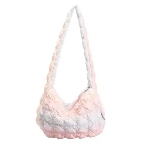 Rainbow Cloud Sling Bag High Quality Nylon Crossbody Bag Hubble-Bubble Puffy The Tote Bag