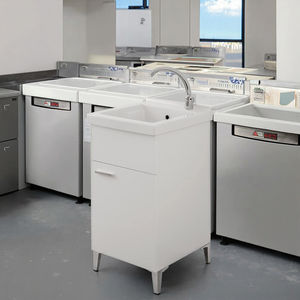 Armoire de lavage Buanderie 45x50 cm Acier inoxydable Gaz GPL Kit de siphon monté sur baignoire en céramique de qualité commerciale Blanc complet - Product Image 3