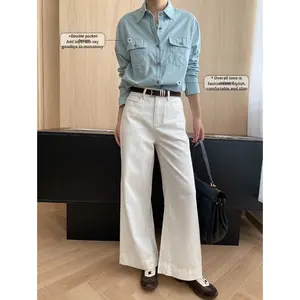 <span class=keywords><strong>Camicia</strong></span> Casual Autunnale Unisex con Colletto Rovesciato in <span class=keywords><strong>Misto</strong></span> <span class=keywords><strong>Lino</strong></span> e Doppie Tasche - Product Image 5