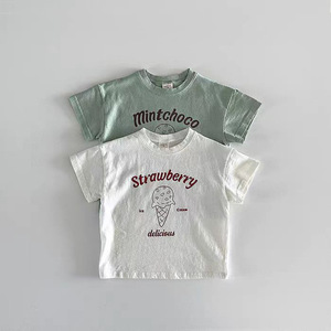 Kaos Bayi Katun Lengan Pendek Motif Huruf, Bernapas, Kasual, Model Terusan - Product Image 2