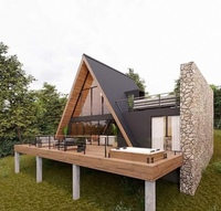 Villa moderne à structure en acier préfabriquée triangulaire à ossature en A Maison de vacances de loisirs mobile pour hôtels et appartements