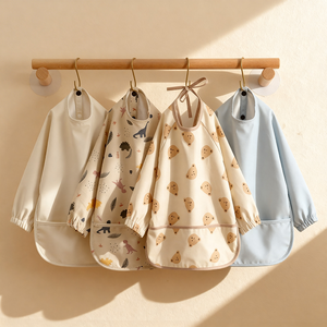 Babero Impermeable para Bebé, Babero de Manga Larga, Babero Impermeable para Bebés y Niños Pequeños con Tug-pro de 6 a 36 Meses, Tela de PU Ecológica - Product Image 5