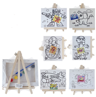 8 Design Enfants Toile Peinture Ensemble Mini Table Chevalet Peinture Toile Ensemble Avec Peinture Pour Enfants Dessin