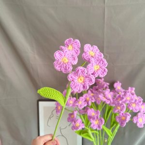 Fleurs artificielles tissées au crochet, branche de fleurs de prunier oublié-moi-je-ne-sais-pas-que, pour la Saint-Valentin - Product Image 2
