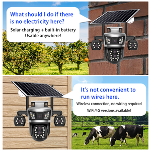 Caméra de sécurité réseau solaire V380Pro 4 objectifs 4 écrans 8MP pour extérieur, étanche IP66, audio bidirectionnel, vision nocturne, Wifi 4G PTZ - Product Image 6
