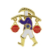 Insigne personnalisé de broche sur l'emblème étiquette personnalisée en métal plaqué or 3d creux dragon Lions Club salon épinglette insigne broche