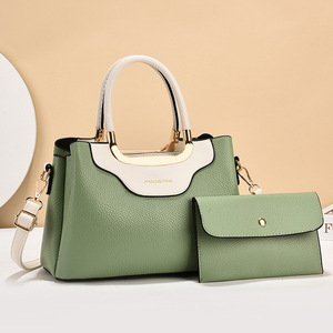 <b>Sequin</b> Leather 2 Pieces Shoulder <b>Bags</b> Set Luxury Designer Women's Handbags Come With a Wallet - Product Image 3