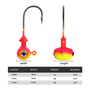 Prezzo di Fabbrica Mini Jig Head in Metallo Colorato Luminoso da 3.5g-14g Completamente Affondante con Occhi 3D per Trota e Orata - Product Image 5