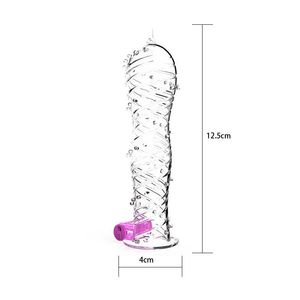 الأكثر مبيعًا سيليكون سبايك واهتزاز كريستالي واقي ذكري شفاف يدوم طويلاً قابل لإعادة الاستخدام للذكور - Product Image 4