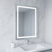 Miroir de salle de bain mural rectangulaire ETL Standard Modern Hotel 24-36 pouces, éclairage frontal et rétroéclairé, double LED, anti-buée, IP66