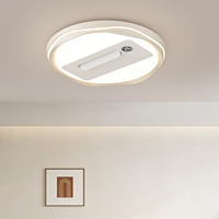 Lampu Kipas Langit-langit Tanpa Bilah LED Modern Besi Akrilik Remote Control Dapat Diredupkan Rumah Kamar Tidur Ruang Tamu Aula Hotel Restoran Flush