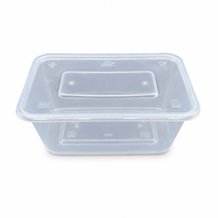 Conteneur alimentaire en PP de 1000 ml compatible micro-ondes avec couvercle - Boîte à emporter rectangulaire - Préparation des repas, jetable, qualité alimentaire, sans BPA