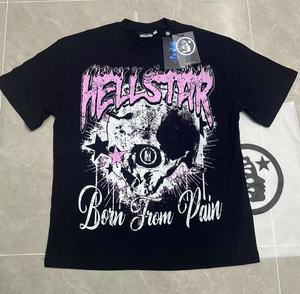 T-shirt da uomo a maniche corte in cotone 100% stampato fronte-retro R Pink Flame da 240 g, traspirante e alla moda - Product Image 3