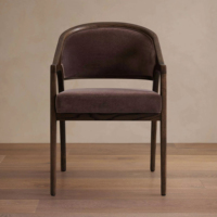 Sillón de Madera Maciza de Alta Calidad con Respaldo de Ratán y Asiento Acolchado, Silla de Comedor Ergonómica de Diseño Moderno y Minimalista