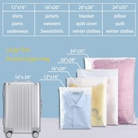 Sac de rangement en plastique transparent grand format avec fermeture éclair, robuste et imperméable, pour vêtements, couvertures, oreillers et édredons - Vente en gros