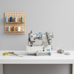 JUKKY JK-500A High-speed Automatic Double Decoration Special Metal Interlock Flat-bed <b>Sewing</b> Machine <b>for</b> Clothes Machine Coudre - Product Image 1