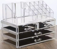 Transparent Acrylique Rectangle Bureau Cosmétique Stockage Organisateur Multi-fonctionnel Maquillage Boîte De Rangement