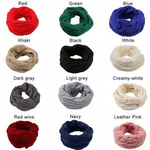 Women Candy Color Fashion Soft Winter Warm Thick Ribbed Knit Scarf Pashmina-like Infinity <b>Circle</b> Loop Collar Scarf - Product Image 2