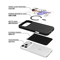 Coque de téléphone AG Feeling Black Edge avec motif Gilding Yoga Gril pour iPhone 17, 17 Pro Max, 16 Pro, 15, 15 Pro Max – Coque magnétique