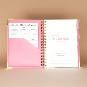 A5 Luxury Custom Printing Beauty Planner High Quality Sublimation Notebooks New Arrival Logo Fabric PP <b>Cover</b> Saddle Stitching - Product Image 2