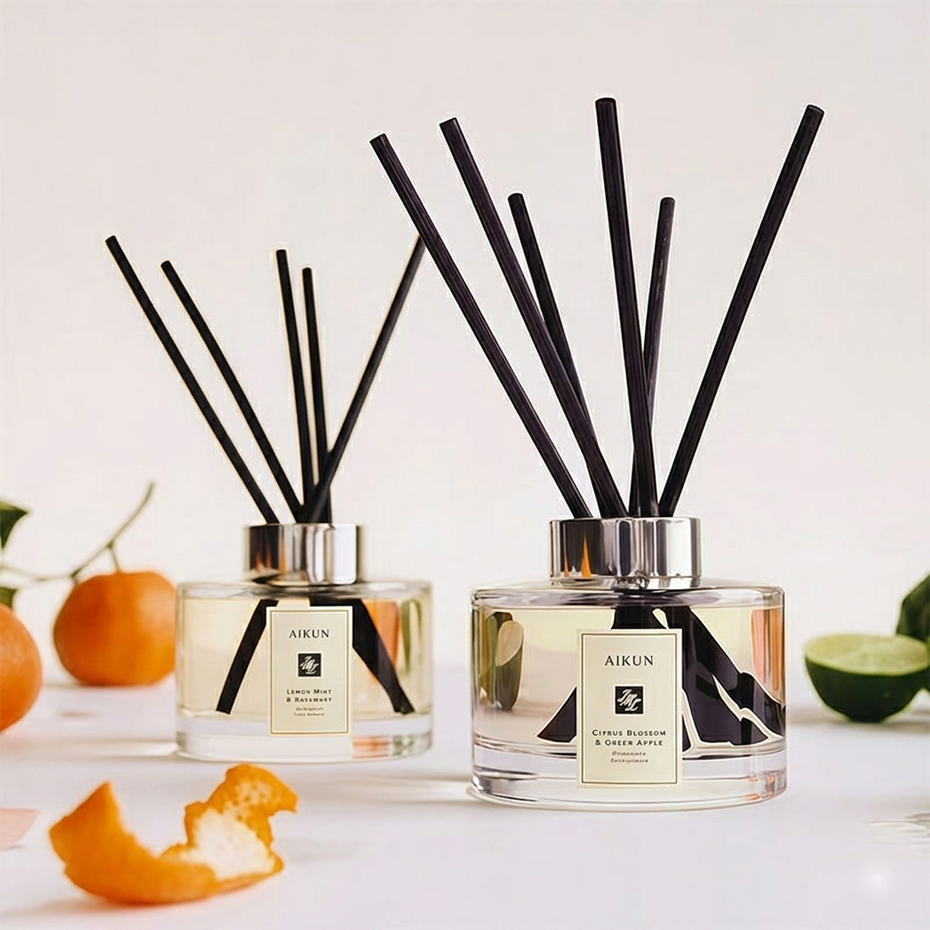 Diffuseur à roseaux en pot transparent