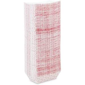 Boardwalk 1 Lbs. Paniers à nourriture en carton grande capacité BWK30LAG100-Rouge/Blanc 1000/carton pour Food Trucks - Product Image 3