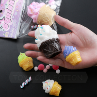 Jouet Squishy en forme de cornet de crème glacée molle, jouet anti-stress fantaisie pour enfants, cadeau pour fête d'anniversaire, fourniture de détail