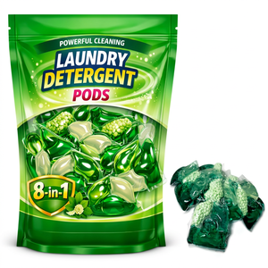 Potentes Cápsulas de Lavandería Halal Ecológicas 8 en 1, Multilimpieza con Enzimas Vegetales, Protector de Color, Lavado Automático en Máquina - Product Image 1