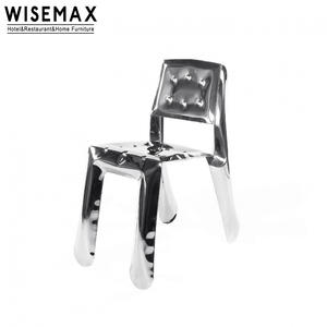 WISEMAX FURNITURE Chaise de salle à manger de style moderne et créatif pour salon, avec dossier en forme de ballon en acier inoxydable, pour restaurant et hôtel - Product Image 6