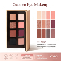 Palette de fards à paupières pigmentés et waterproof, personnalisable avec logo, maquillage naturel longue tenue, finis scintillant et mat, végétalien, vente en gros