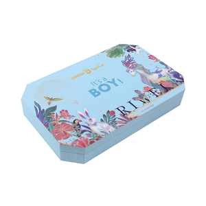 Impression personnalisée logo fille garçon bleu rose bébé annonce <span class=keywords><strong>naissance</strong></span> vêtements magnétique cadeau boîte nouveau-né baby shower coffret cadeau - Product Image 4