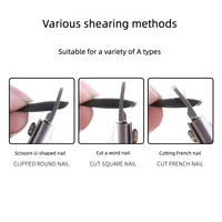 Ciseaux à ongles en forme de U français en titane outil de manucure coupe-bord coupe-pointe à ongles en acier inoxydable