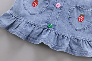 Nuovo Modo di Estate Delle Ragazze Manica Corta T Shirt e Short Del <span class=keywords><strong>Denim</strong></span> del Pannello Esterno Delle Ragazze Che Coprono Gli Insiemi Vestiti Del Bambino - Product Image 6