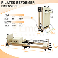 Faltbares Pilates-Reformer-Gerät mit Ahornholzrahmen und Verstellbarem Beinsystem für Kraft-, Flexibilitäts- und Haltungstraining
