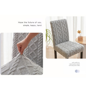 Coprisedie in jacquard ad alta elasticità moderna in tinta unita semplice coprisedia <span class=keywords><strong>universale</strong></span> antiscivolo quattro stagioni - Product Image 5