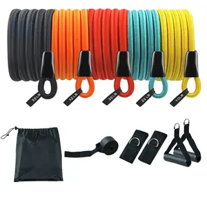Wellshow运动阻力带，用于在家锻炼男女力量训练设备的手柄锻炼带