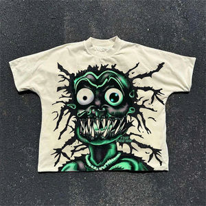 T-shirts pour hommes en coton tricoté 100% de haute qualité, col en V, manches courtes, avec bordure contrastante, impression personnalisée, vente en gros - Product Image 5