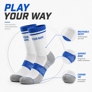 Chaussettes de sport en coton avec logo personnalisé, chaussettes de course athlétiques pour hommes, chaussettes de tennis à la cheville, respirantes, anti-humidité, compression, antidérapantes - Product Image 2
